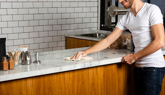 Non porous and easy to clean quartz kitchen countertop